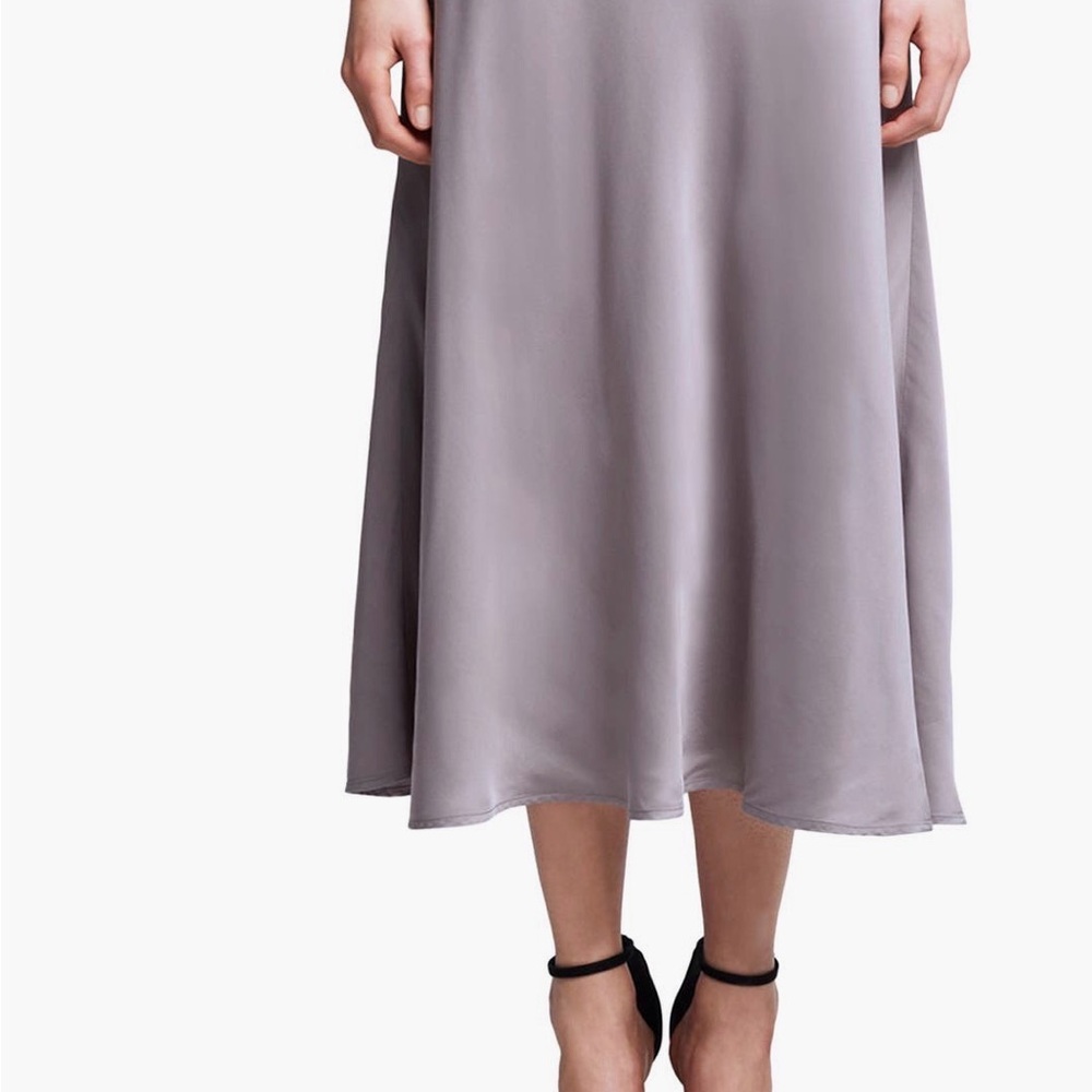 Lagence Midi Slip Skirt in Light Purple/Gray